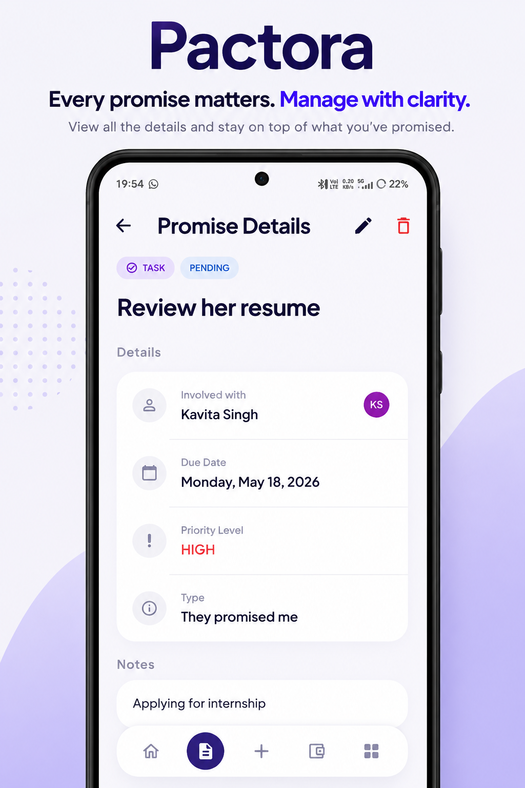 Promise Details
