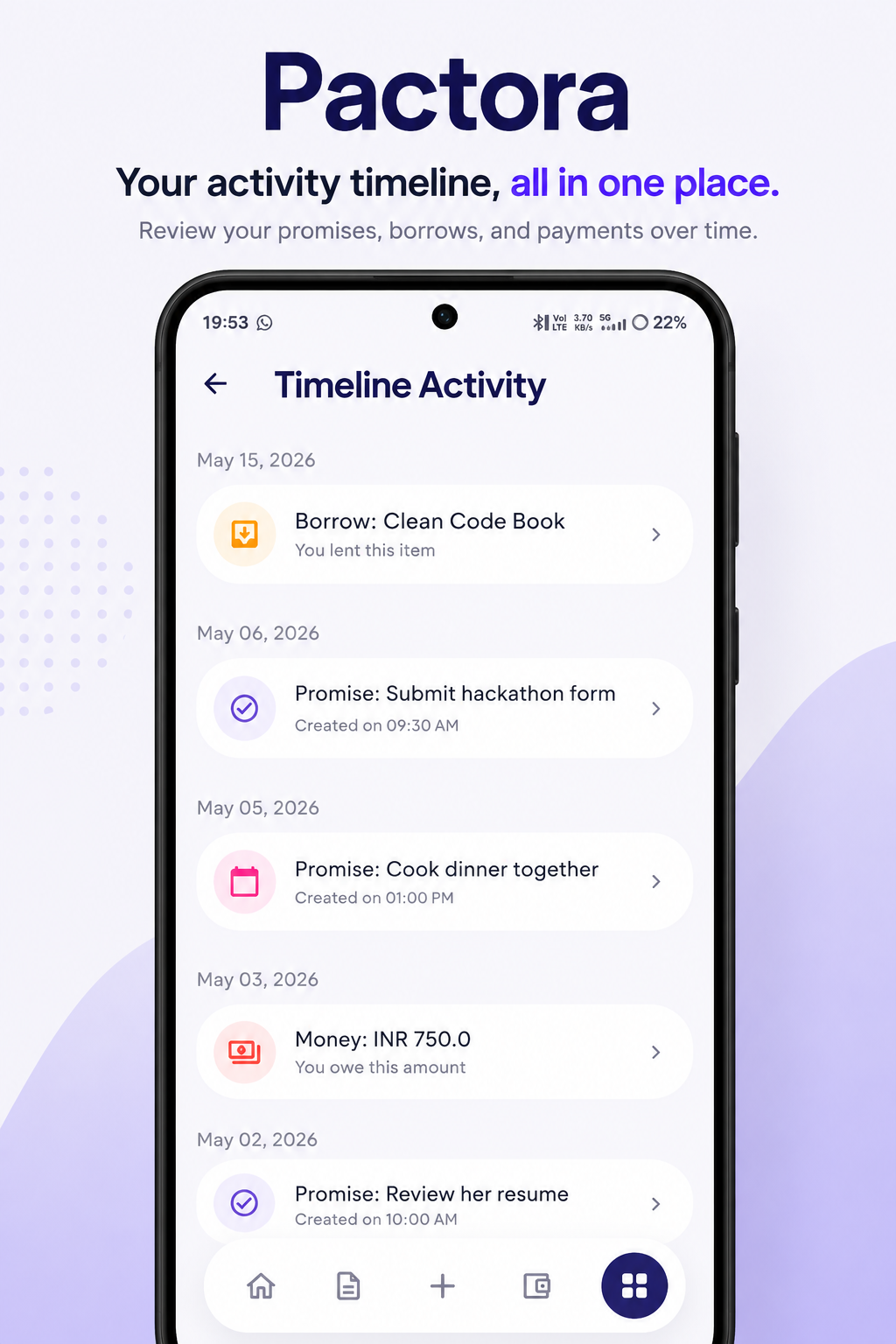 Activity Timeline